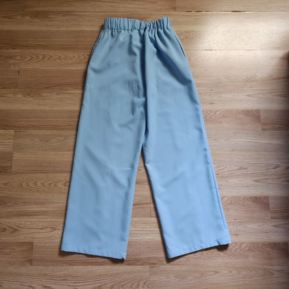 ASOS elastic waist tailored pants in light blue - Picture 3 of 4